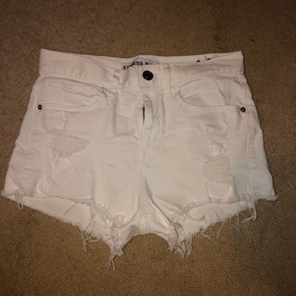 White Denim Shorts